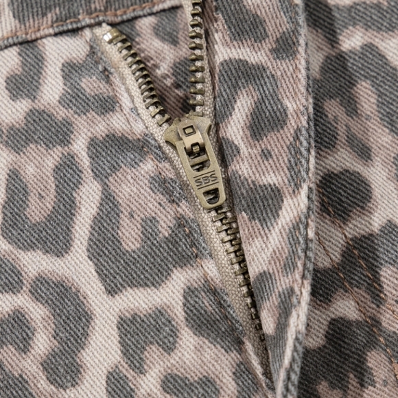 Neutral Leopard-Print Wide Leg Pants - Picture 6 of 13